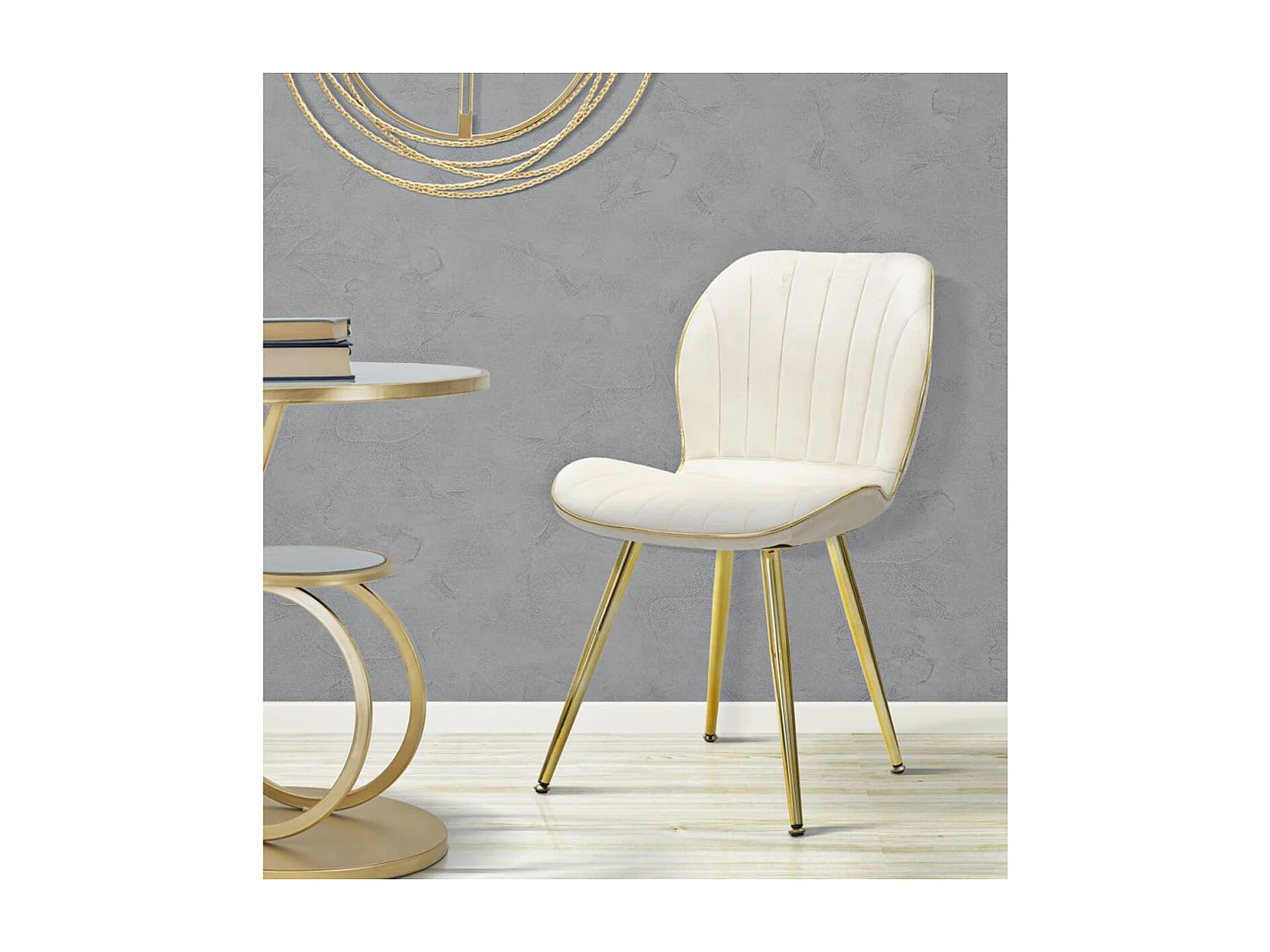 Set mit 2 Stühle VKH383, Beige, 46x58x77 cm, Kendra Home