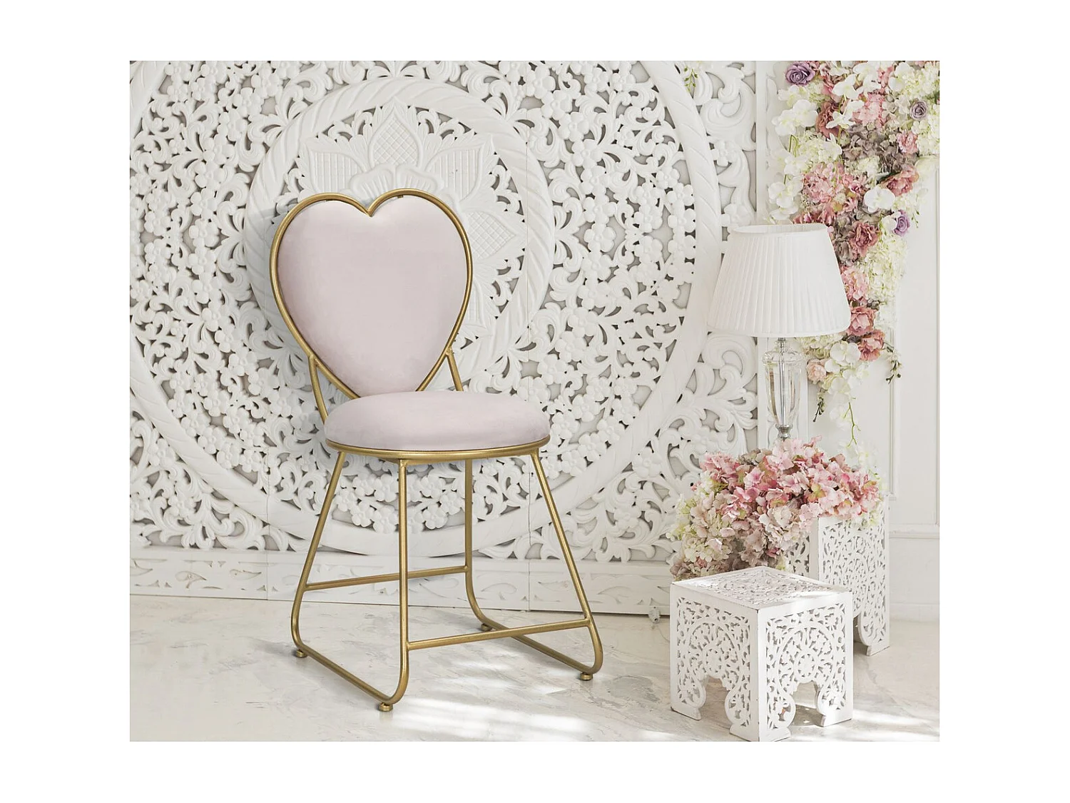 Stoel Hart 14, Roze, 37x47x80 cm, Kendra Home