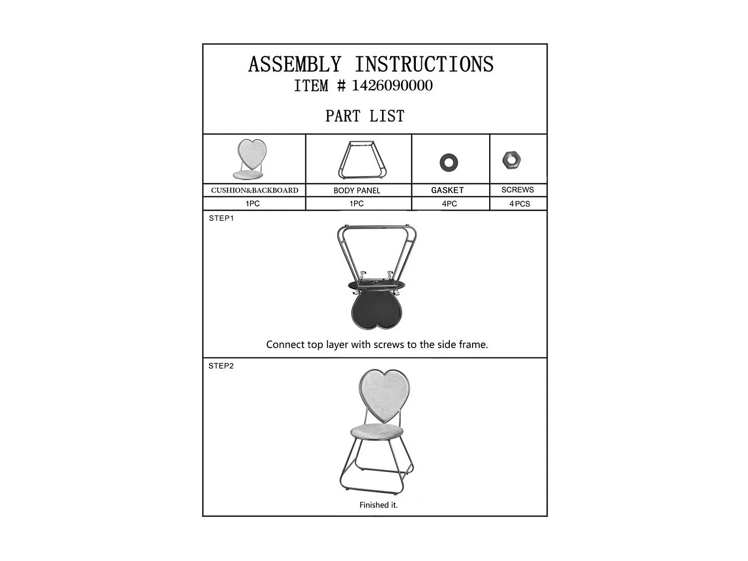 Stoel Hart 14, Roze, 37x47x80 cm, Kendra Home