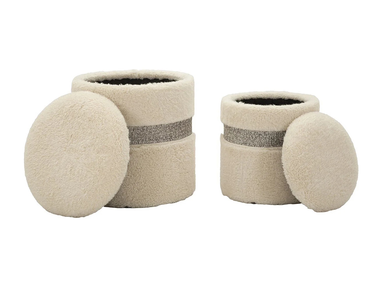 Pouf VKH720, Beige, 47x40x40 cm, Kendra Home