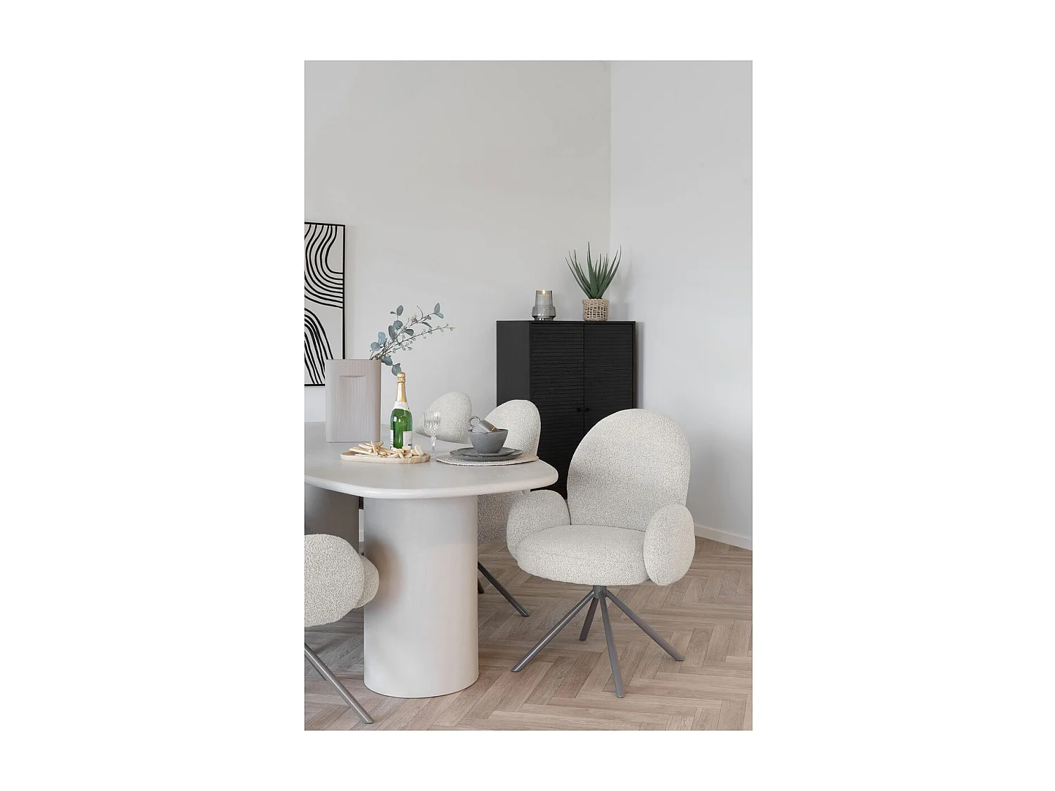 Stuhl Lana, Beige, 69x65x91,5 cm, Kendra Home