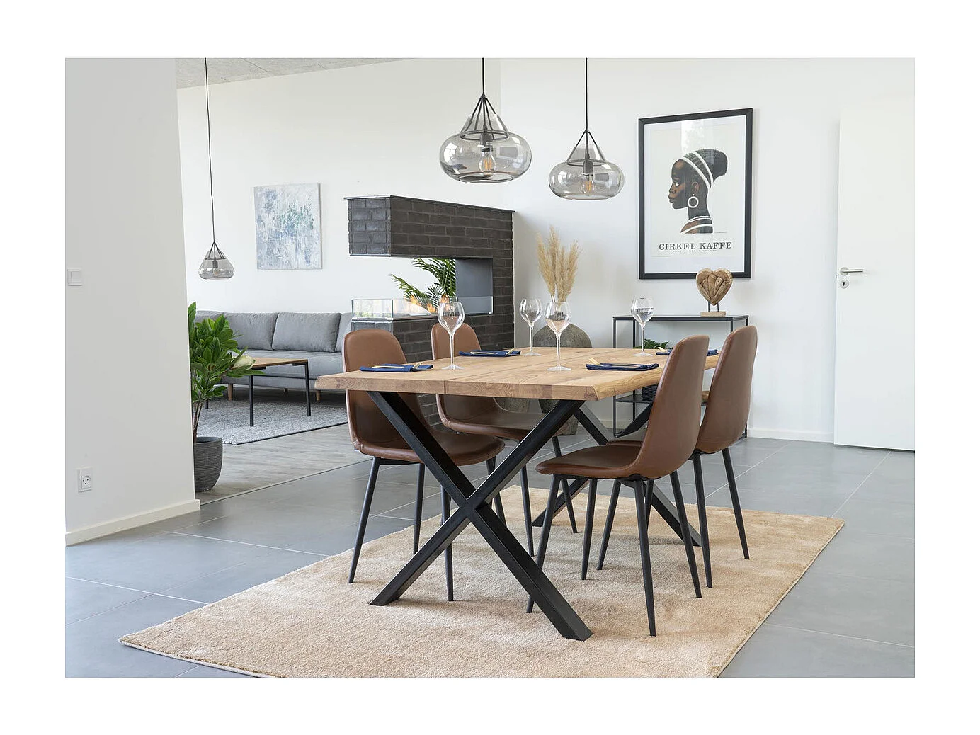 Set mit 2 Stühle Stockholm, Braun, 54x44x88 cm, Kendra Home