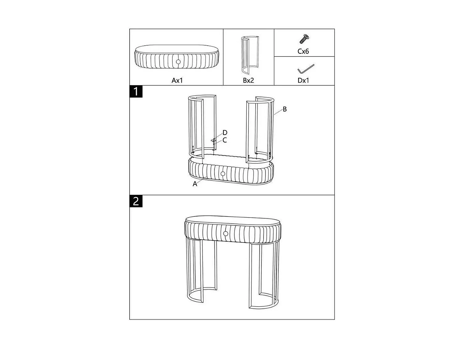 Konsolentisch VKH614, Schwarz, 100x43x74 cm, Kendra Home