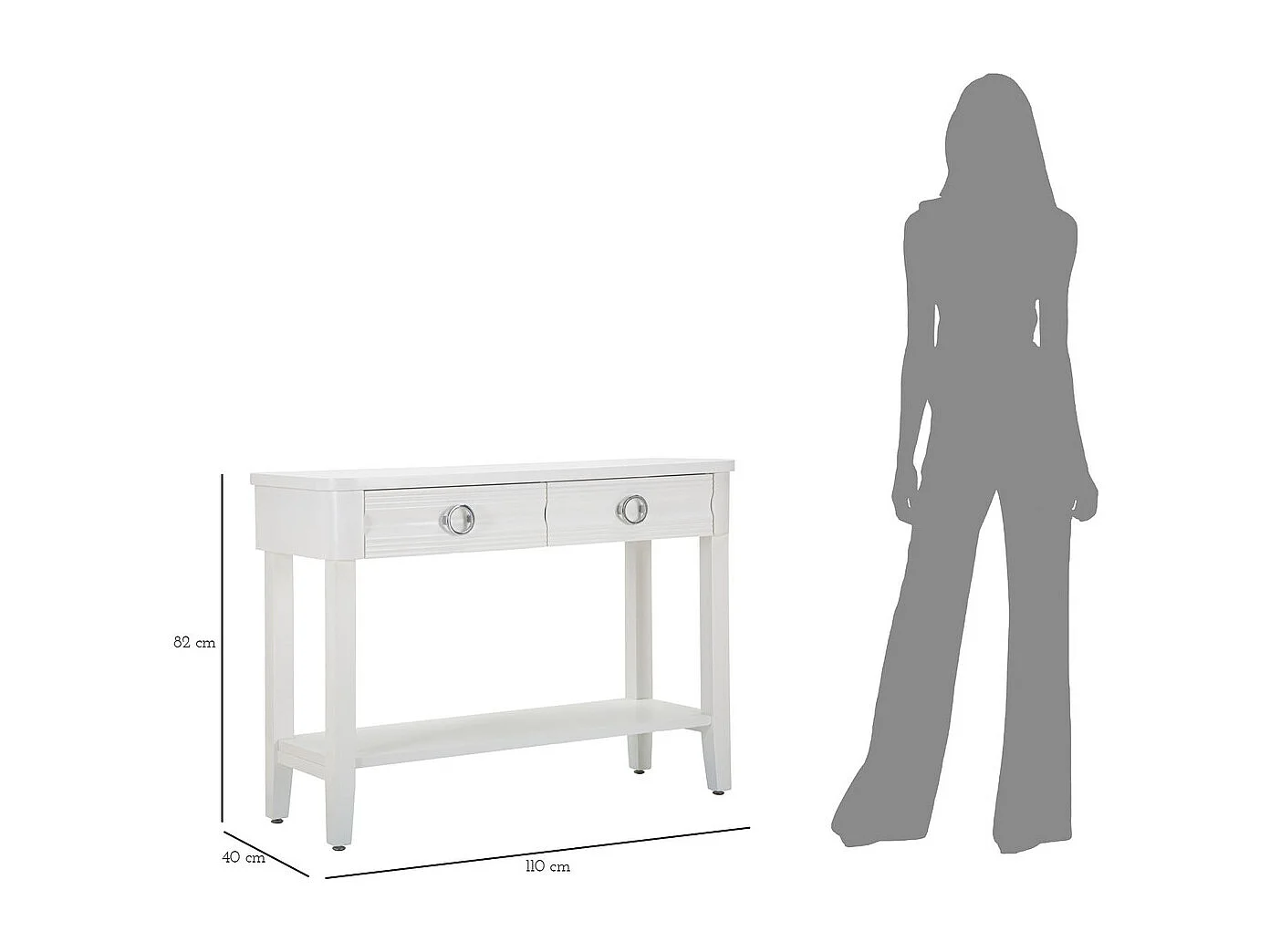 Consola VKH603, Branco, 110x40x82 cm, Kendra Home