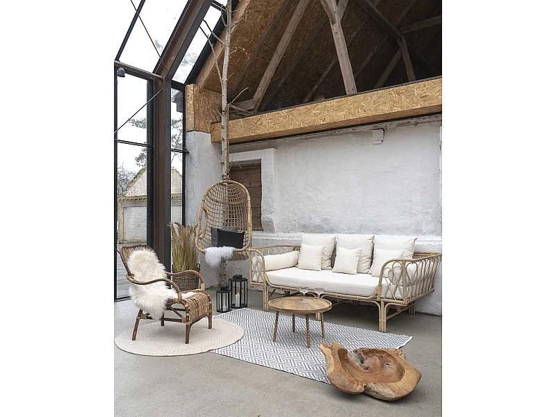 Table d'Appoint Jammu, Marron, 60x60x35 cm, Kendra Home