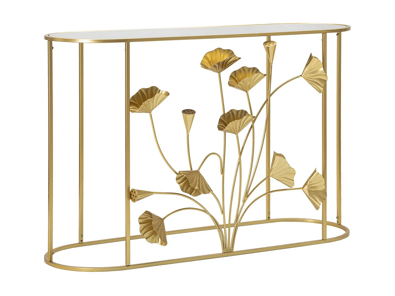 Console Tafel Blad 73, Goud, 120x40x80 cm, Kendra Home