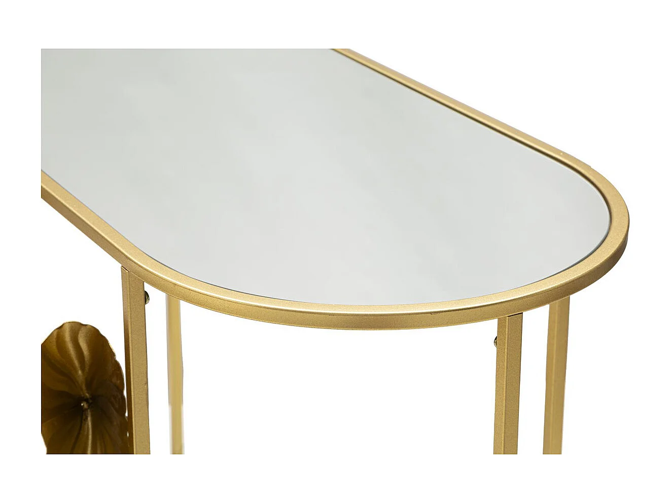 Console Tafel Blad 73, Goud, 120x40x80 cm, Kendra Home