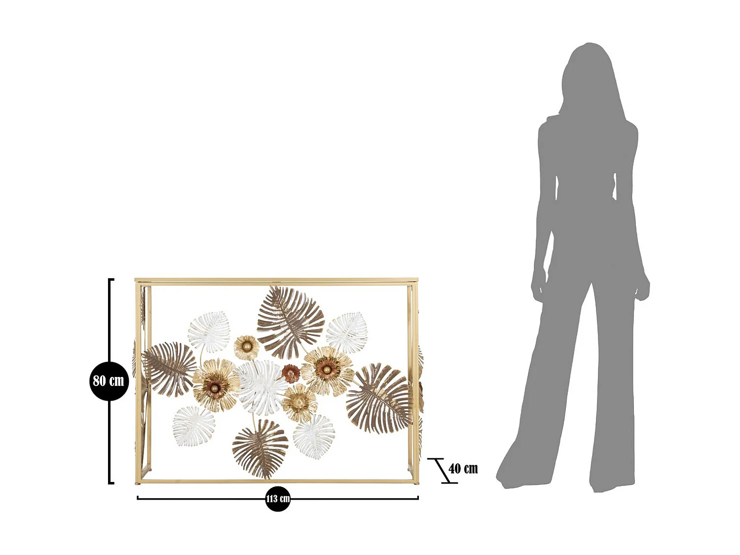 Console Tafel Blad 71, Veelkleurig, 113x40x80 cm, Kendra Home