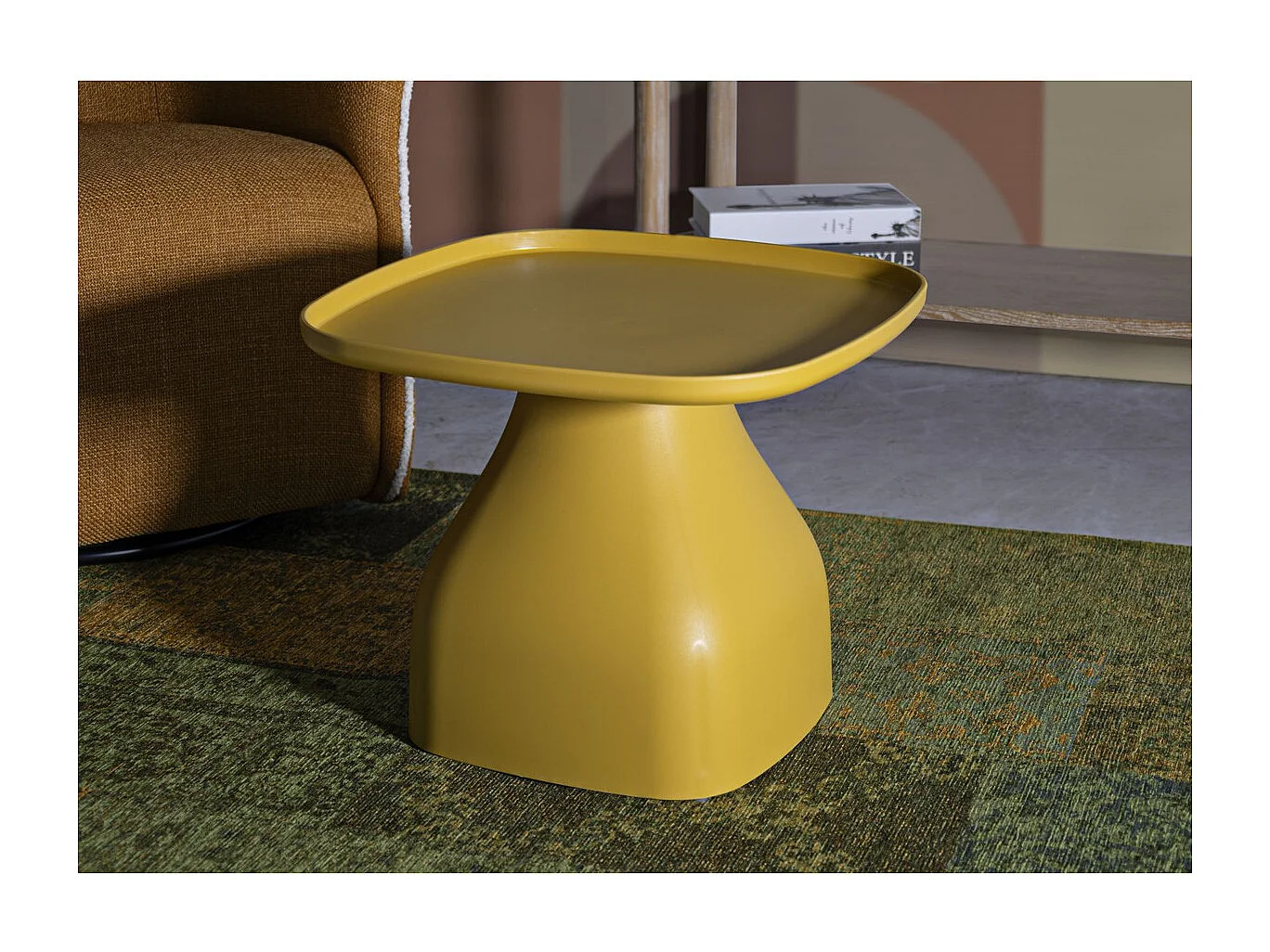 Table d'Appoint VKH708, Jaune, 38x48x48 cm, Kendra Home
