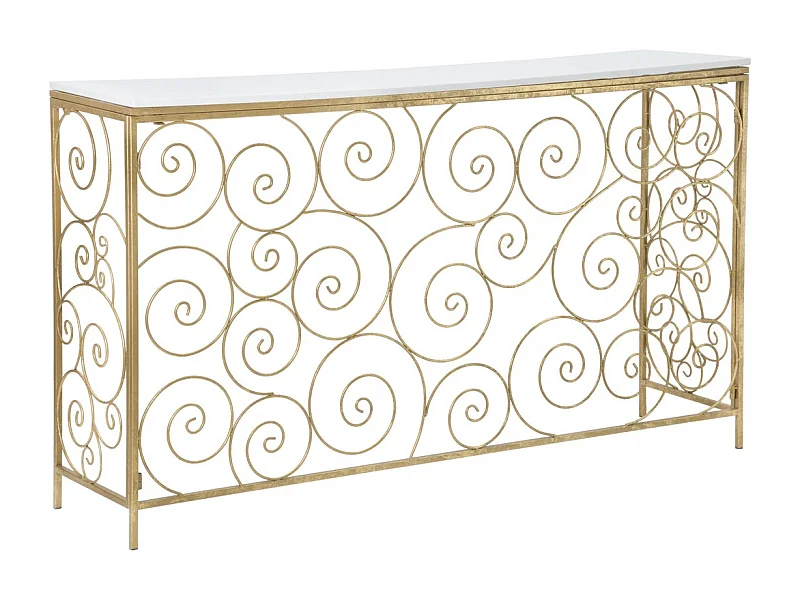 Konsolentisch VKH617, Gold, 140x36x82 cm, Kendra Home