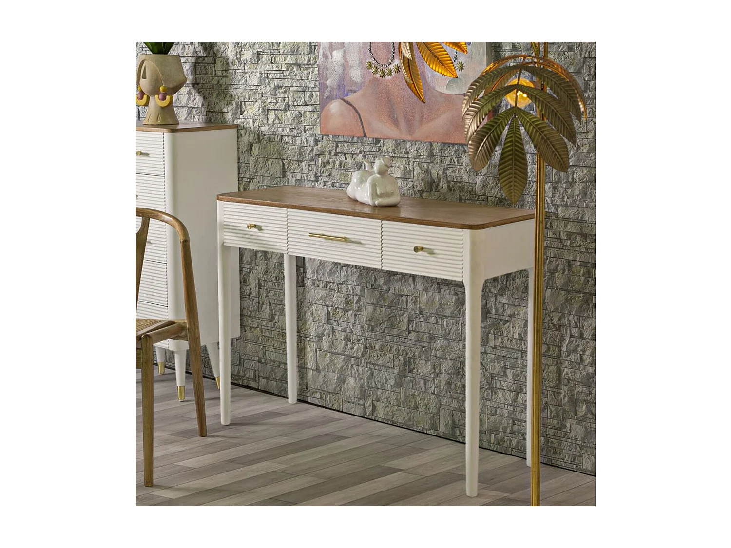 Consola VKH606, Branco, 107x37x80 cm, Kendra Home