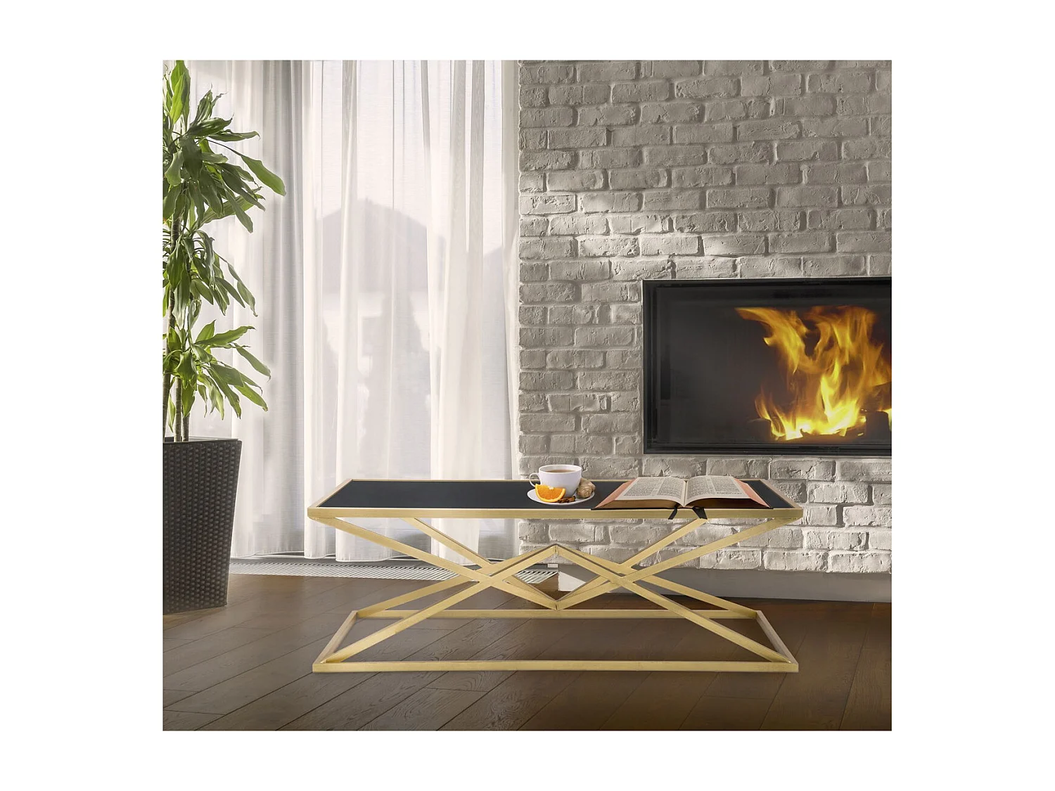 Mesa de Centro Triángulos, Negro, 110x60x45 cm, Kendra Home