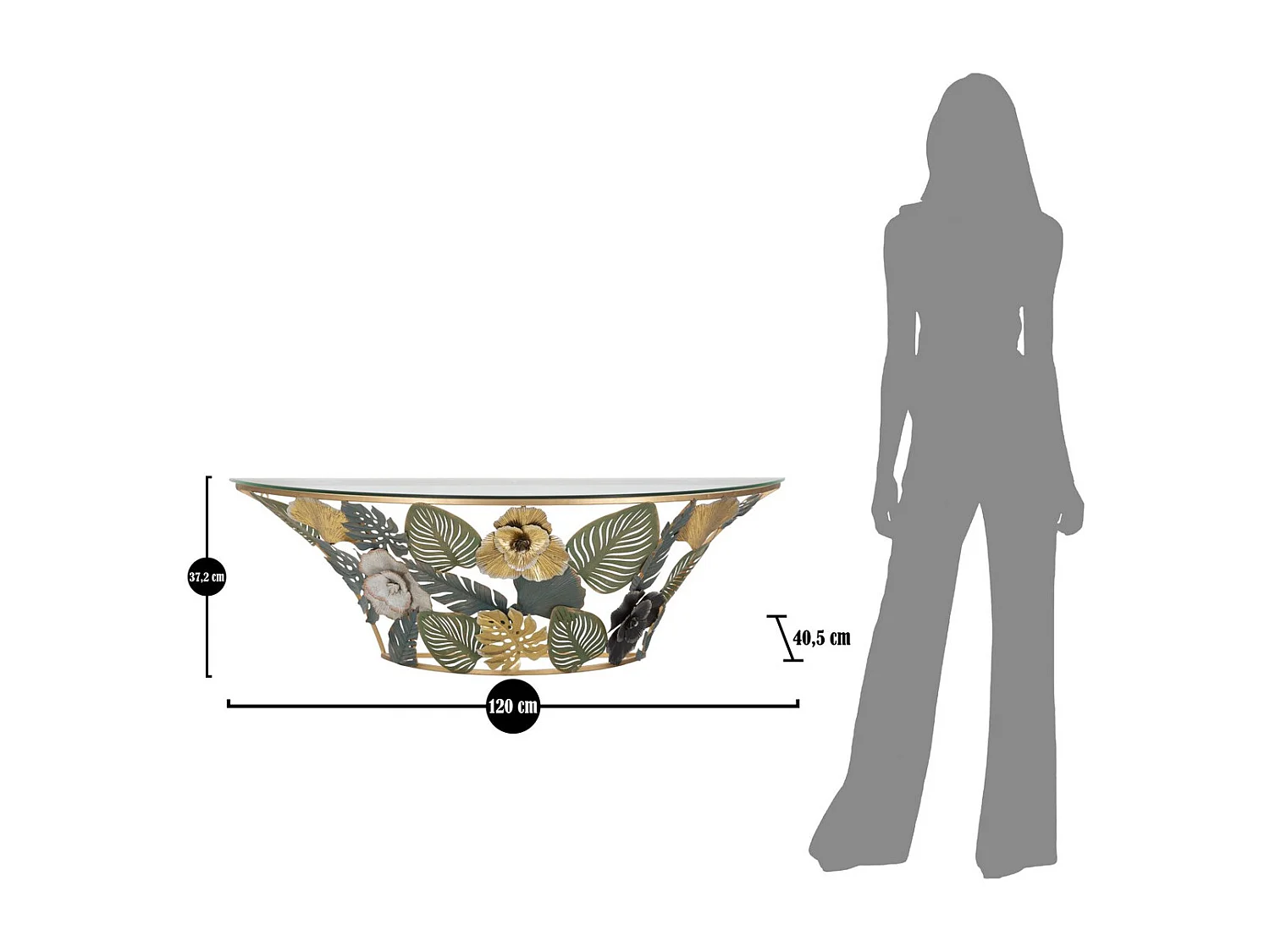 Console Tafel Blad 74, Veelkleurig, 120x40,5x37,2 cm, Kendra Home