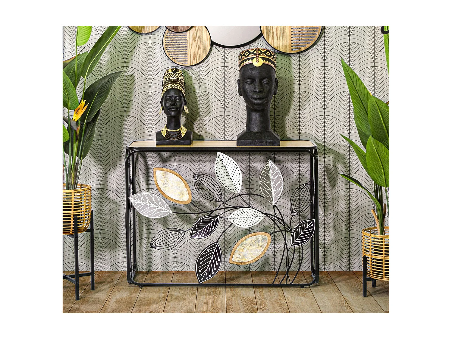 Console Tafel Natura 3, Veelkleurig, 108x36,8x80 cm, Kendra Home