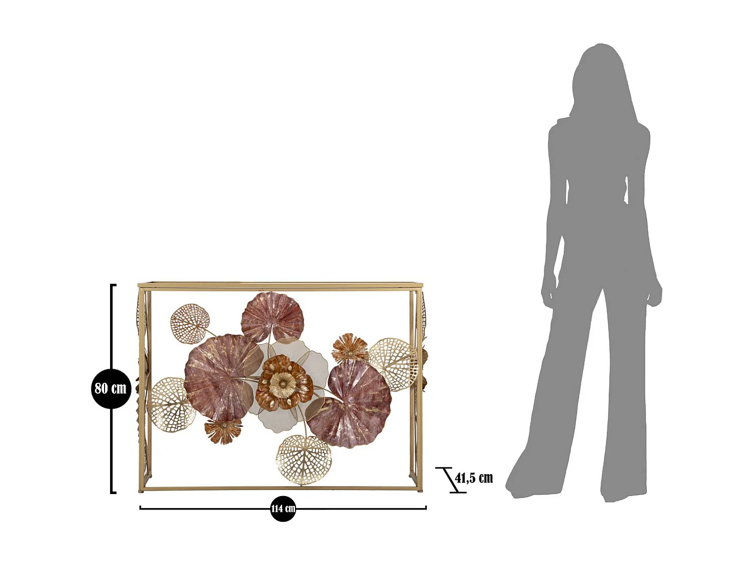 Console Tafel Blad 69, Veelkleurig, 114x41,5x80 cm, Kendra Home