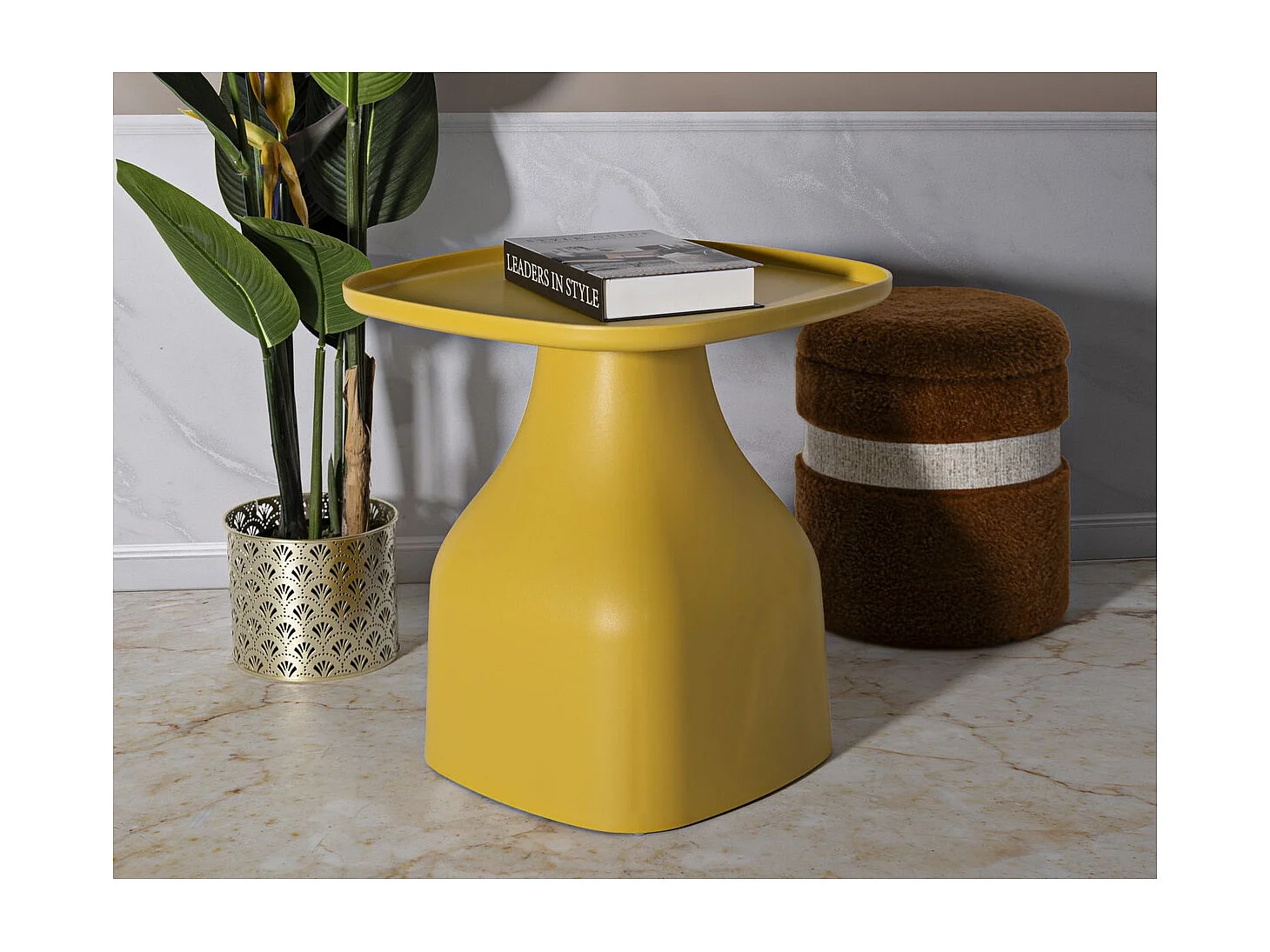 Table d'Appoint VKH707, Jaune, 50x48x48 cm, Kendra Home