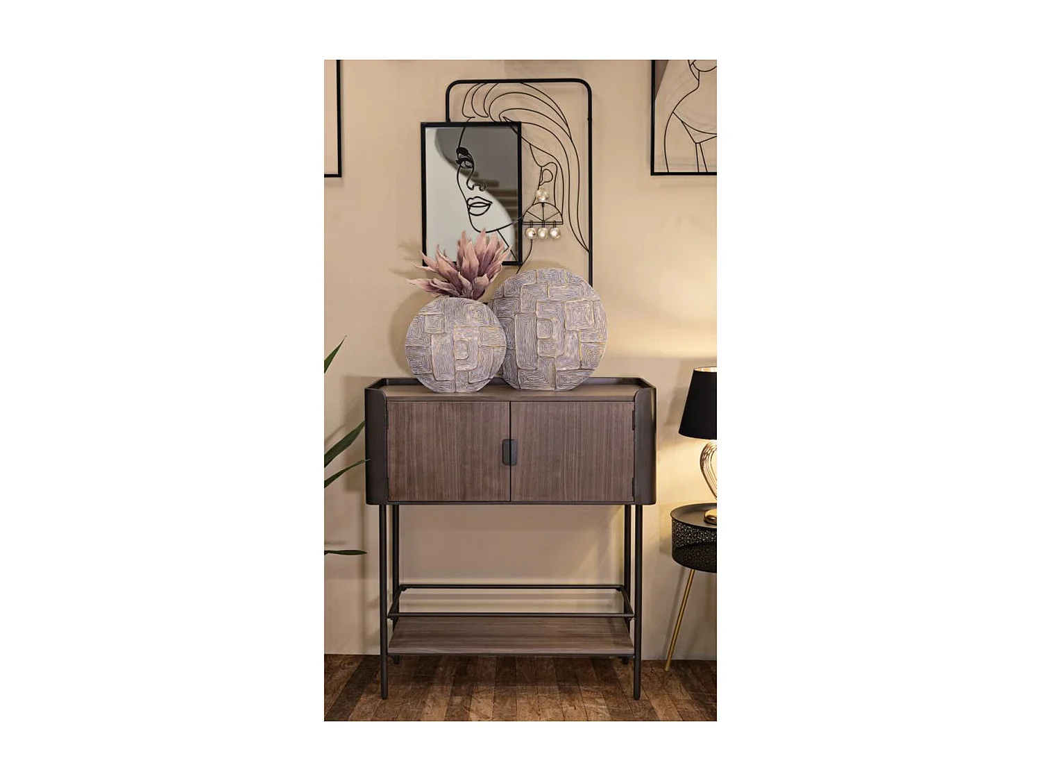 Table Console VKH610, Marron, 100x42x110 cm, Kendra Home