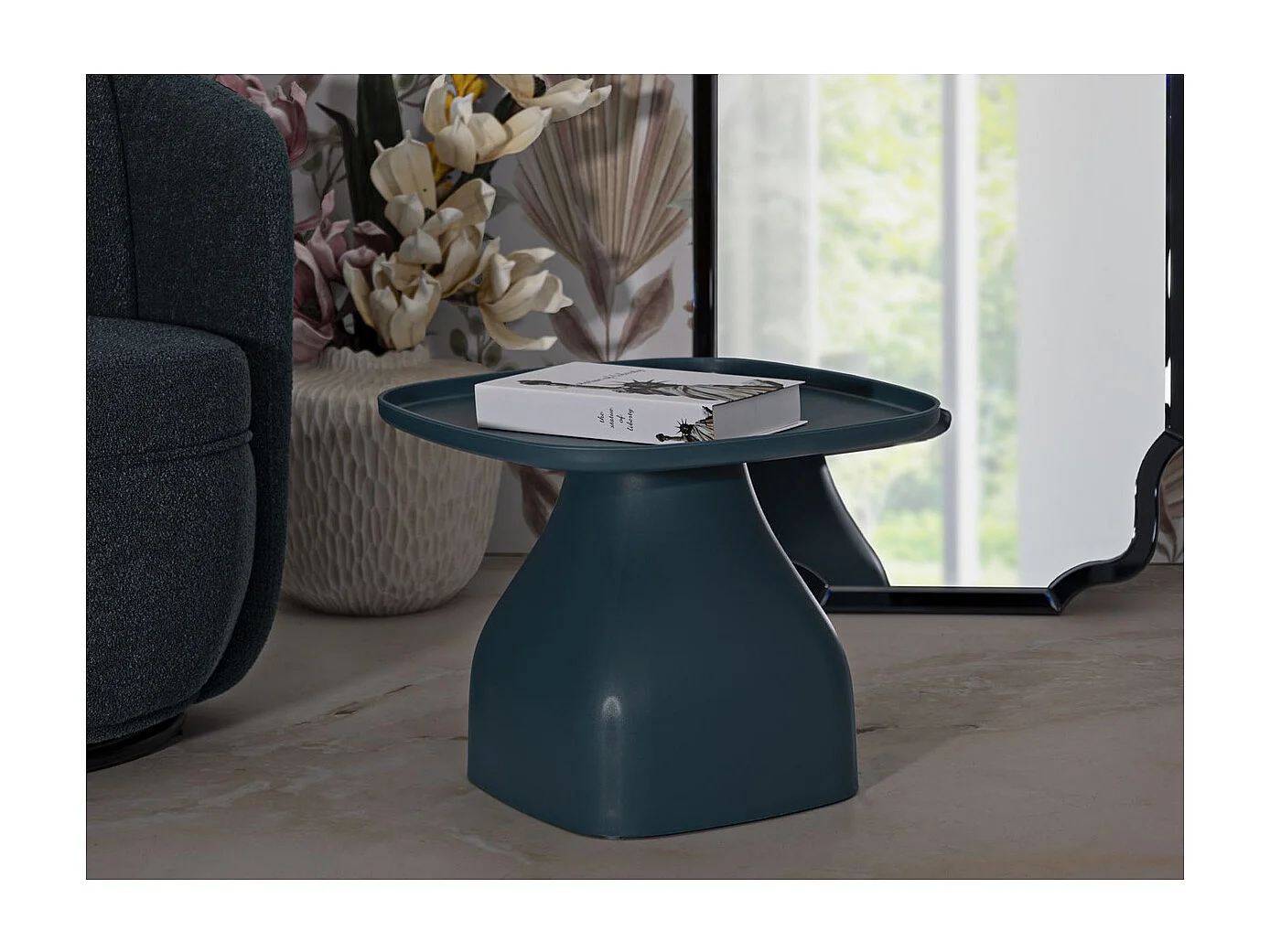 Table d'Appoint VKH706, Bleu, 38x48x48 cm, Kendra Home