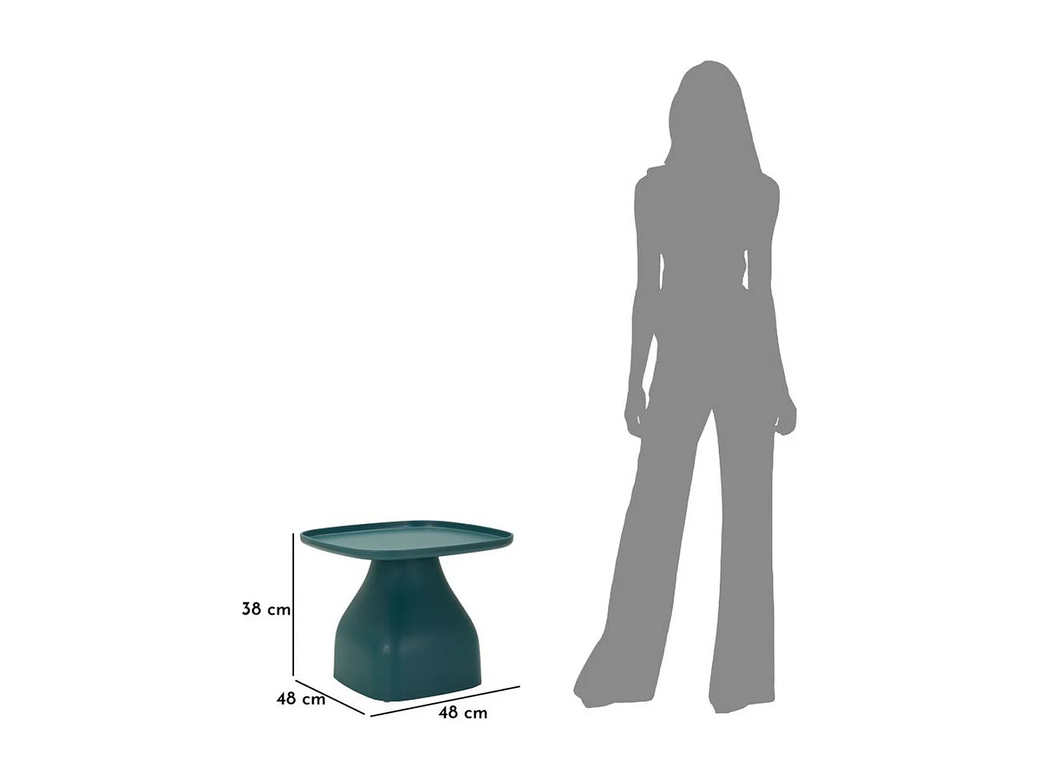 Table d'Appoint VKH706, Bleu, 38x48x48 cm, Kendra Home