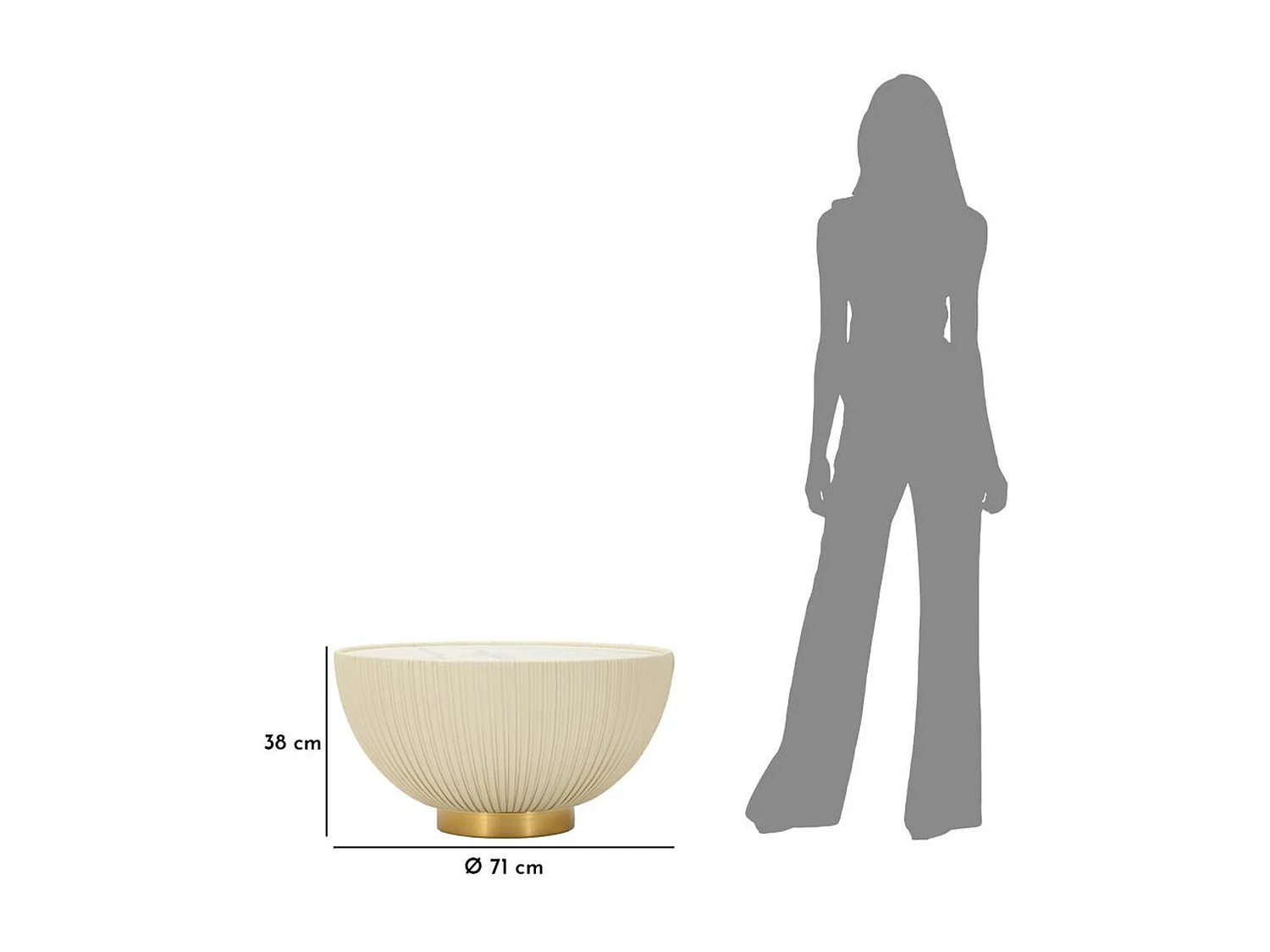 Kaffeetisch VKH701, Beige, 38x71x71 cm, Kendra Home