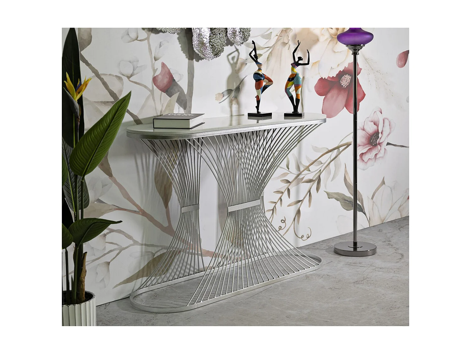 Table Console VKH618, Argent, 120x35x79 cm, Kendra Home