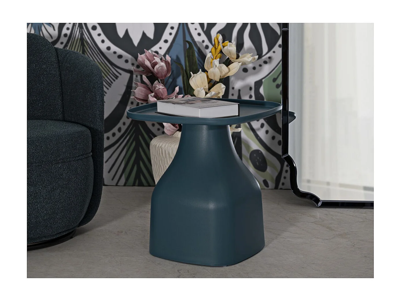 Table d'Appoint VKH705, Bleu, 50x48x48 cm, Kendra Home