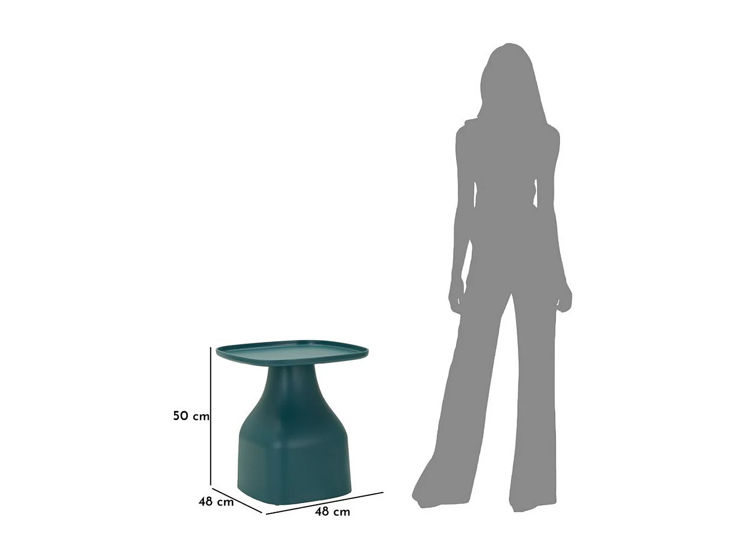 Table d'Appoint VKH705, Bleu, 50x48x48 cm, Kendra Home