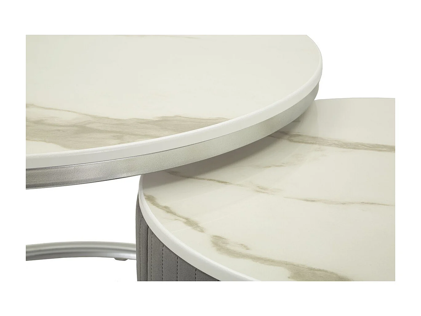 Ensemble de Tables d'Appoint VKH796, Gris, 70x70x45 cm, Kendra Home