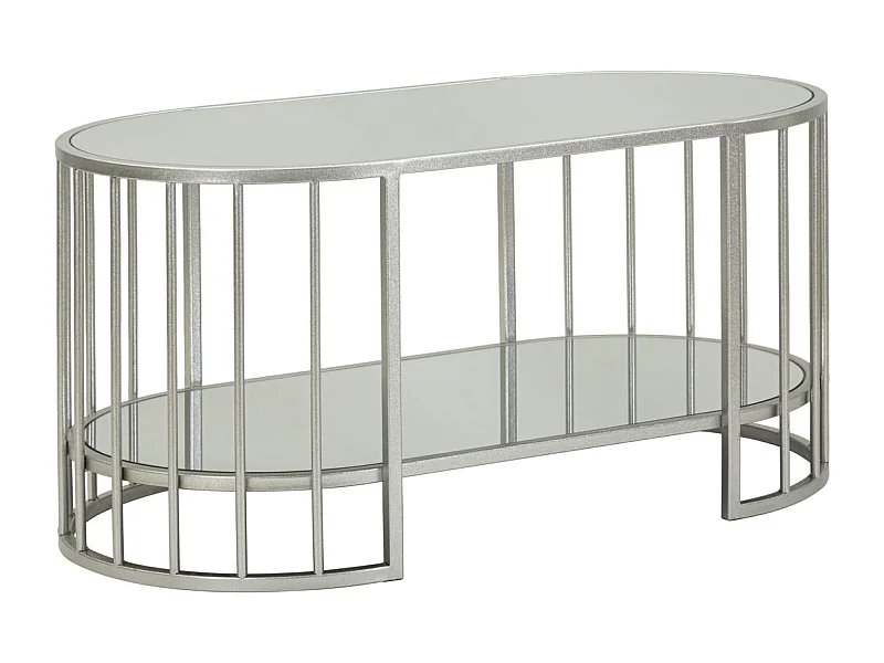 Koffietafel VKH793, Zilver, 90x50x45 cm, Kendra Home