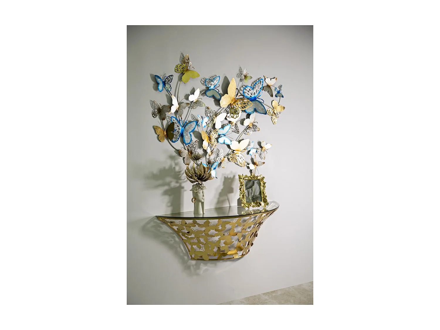 Mesa de Centro VKH554, Oro, 120x40,5x37,2 cm, Kendra Home