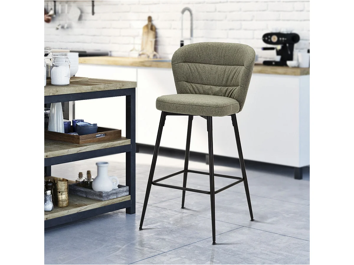 Juego de 2 Taburetes Altos VKH433, Verde, 52x59x108 cm, Kendra Home