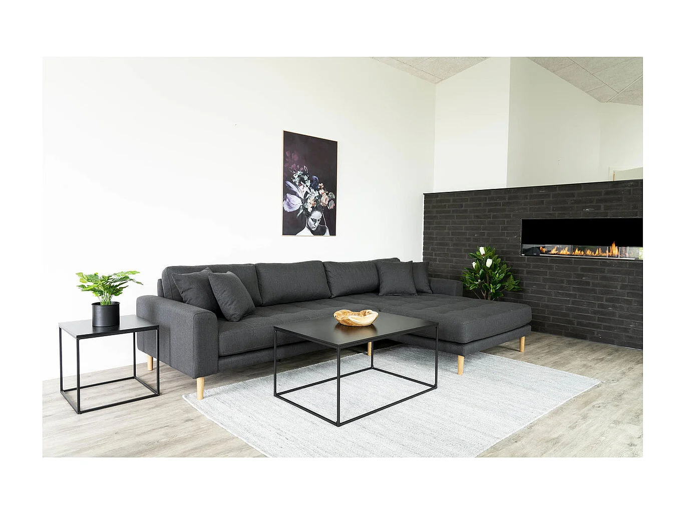 Table d'Appoint Vita, Noir, 60x90x45 cm, Kendra Home