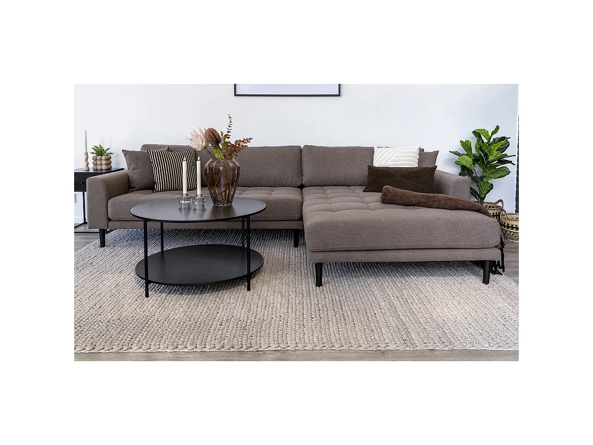 Mesa de centro redonda Vita en negro con estructura de acero, ø80×45 cm