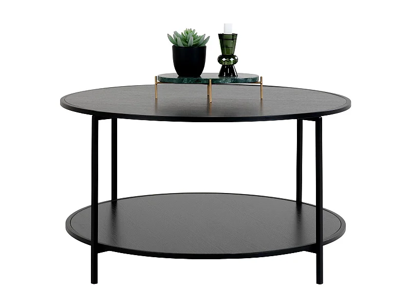 Table d'Appoint Vita, Noir, 80x80x45 cm, Kendra Home