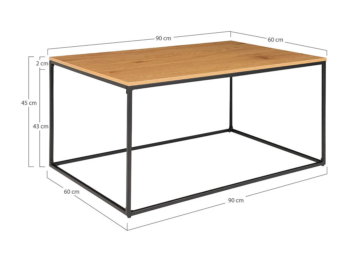 Mesa de Centro Vita, Marrón, 60x90x45 cm, Kendra Home