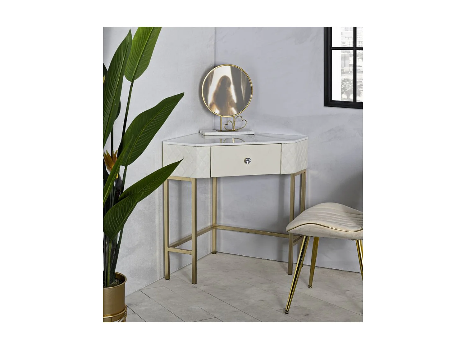 Consola VKH608, Branco, 84,5x60x77 cm, Kendra Home