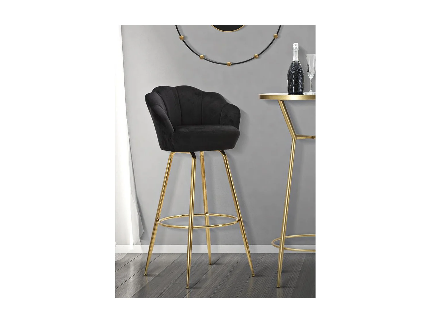 Hoher Hocker VKH452, Schwarz, 55x53x110 cm, Kendra Home