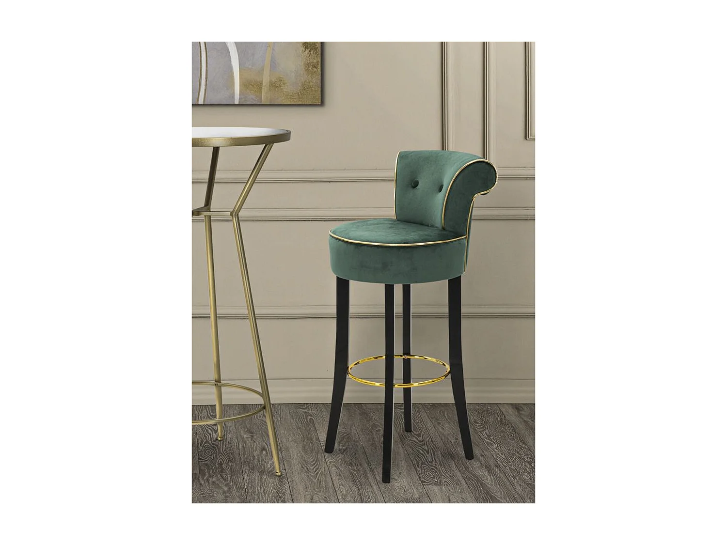 Taburete Alto VKH443, Verde, 46x48x96 cm, Kendra Home