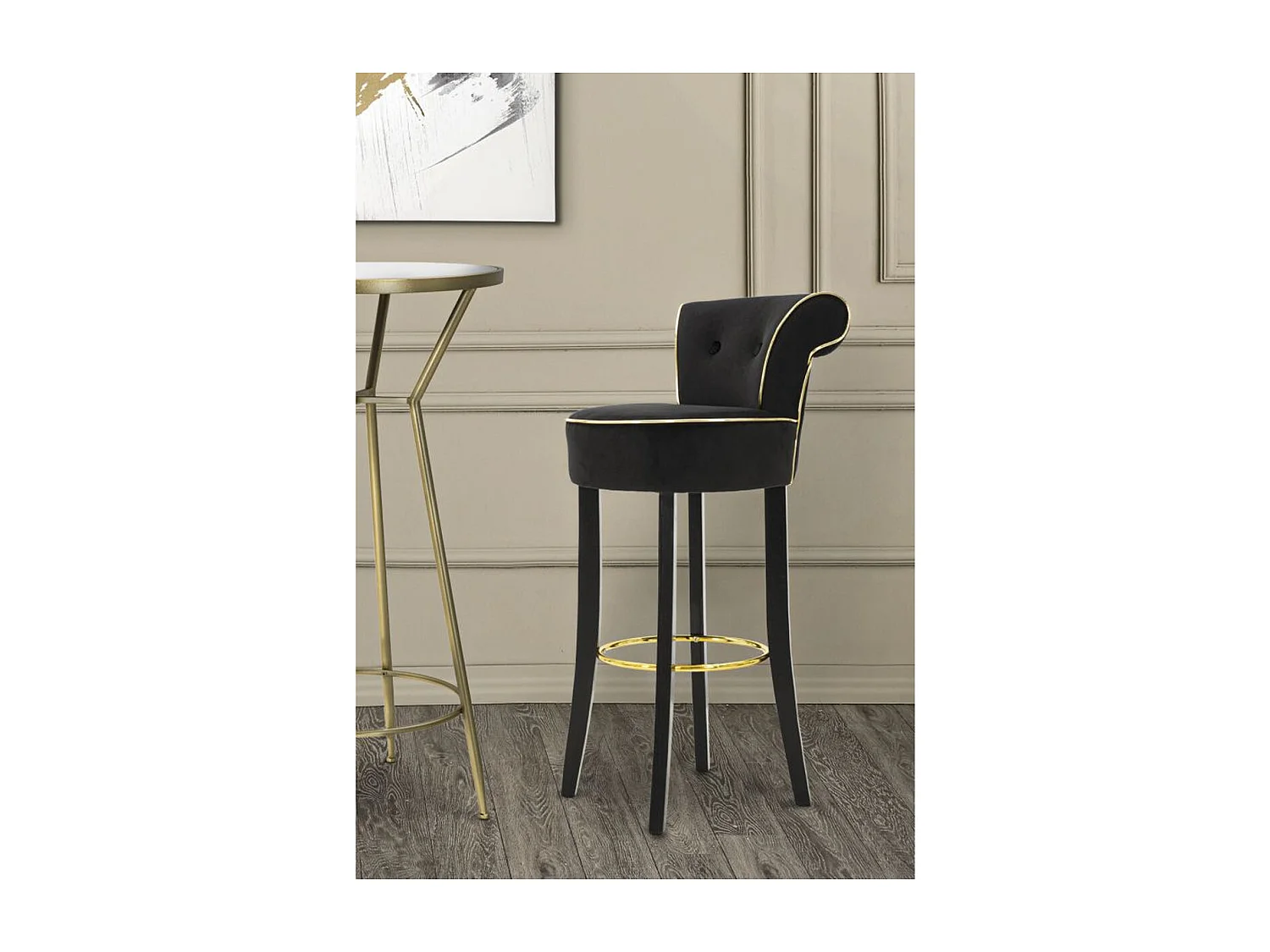 Hoher Hocker VKH442, Schwarz, 46x48x96 cm, Kendra Home