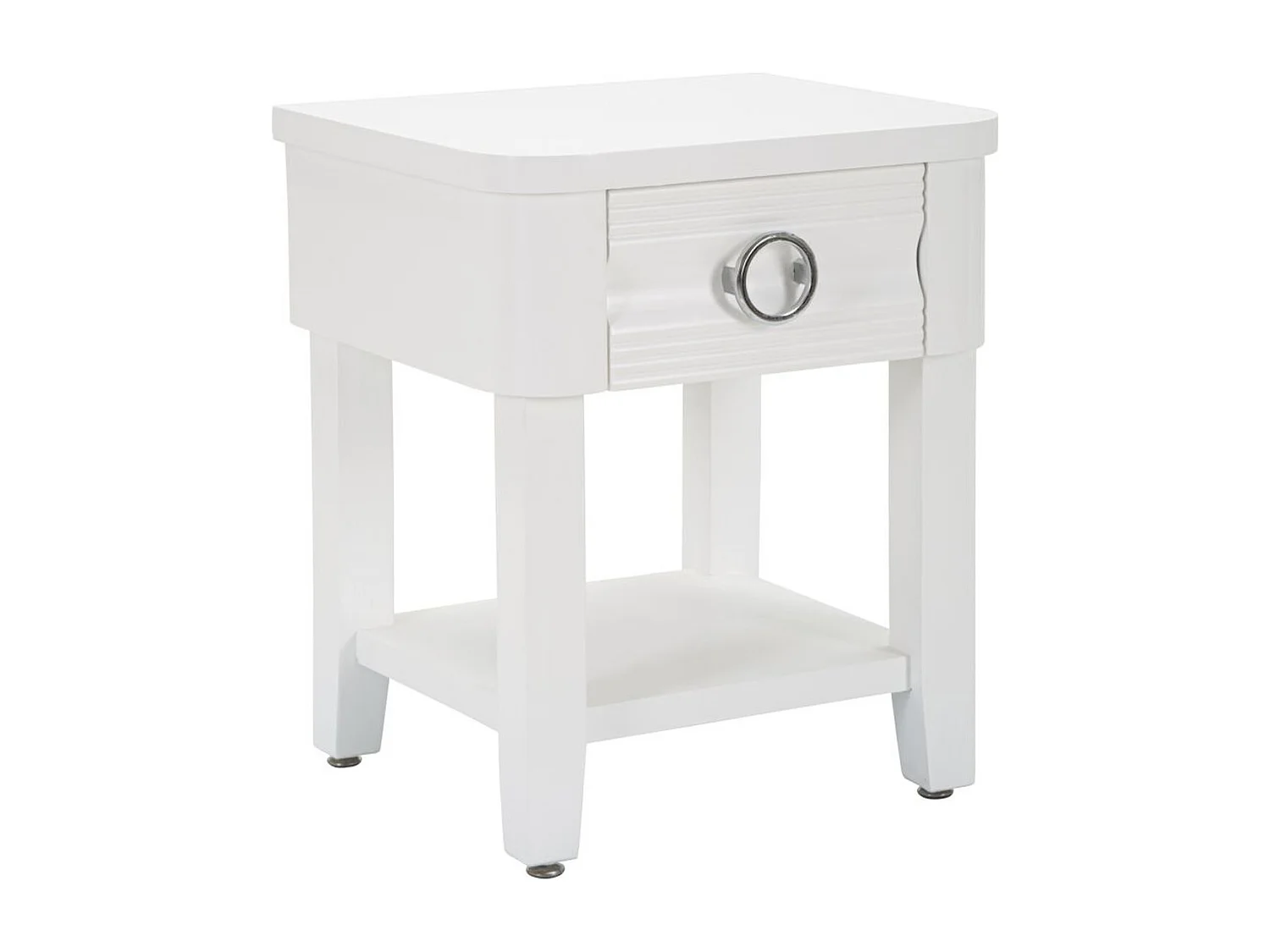 Table de Chevet VKH10, Blanc, 45x40x54 cm, Kendra Home