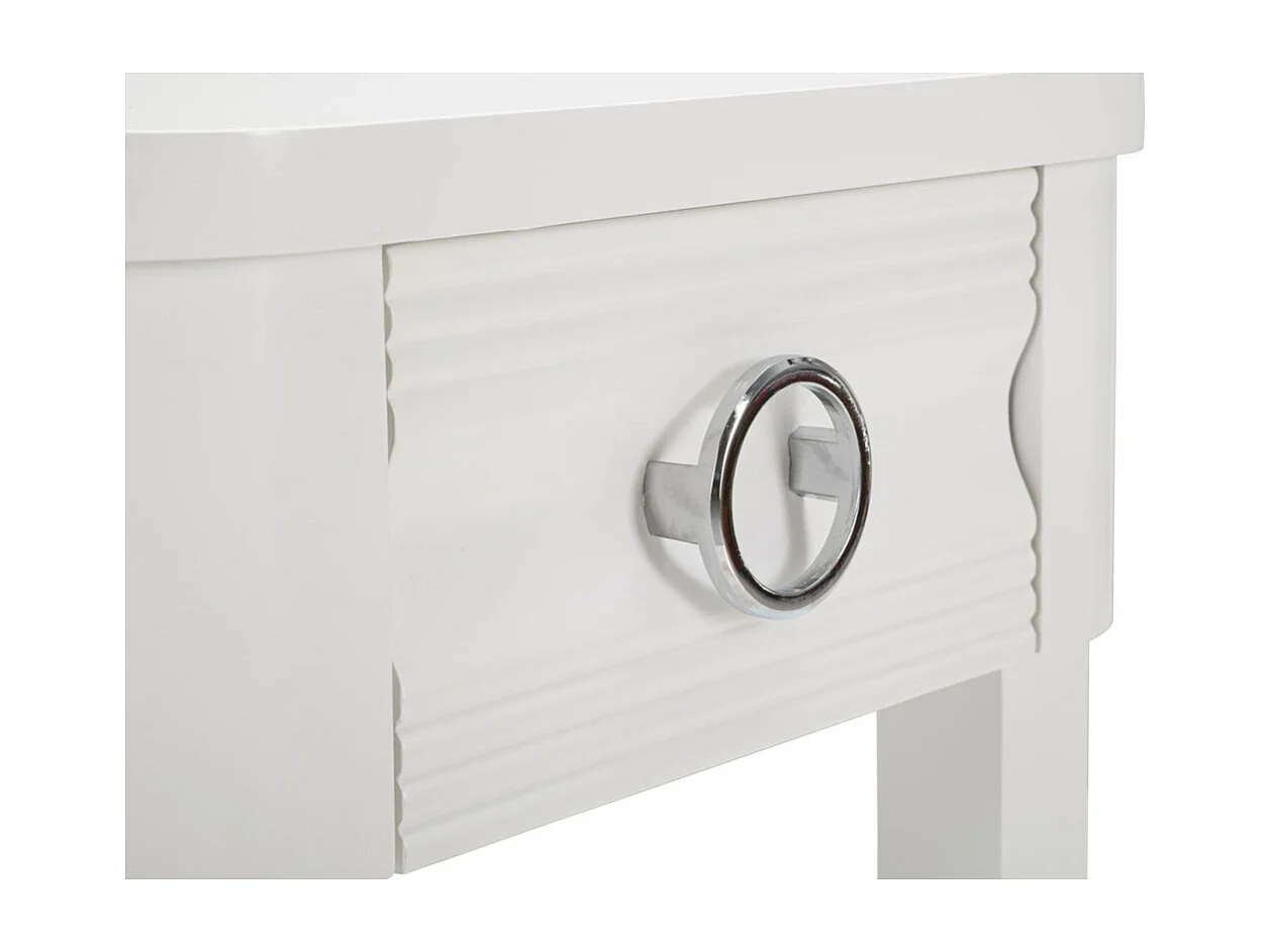 Table de Chevet VKH10, Blanc, 45x40x54 cm, Kendra Home