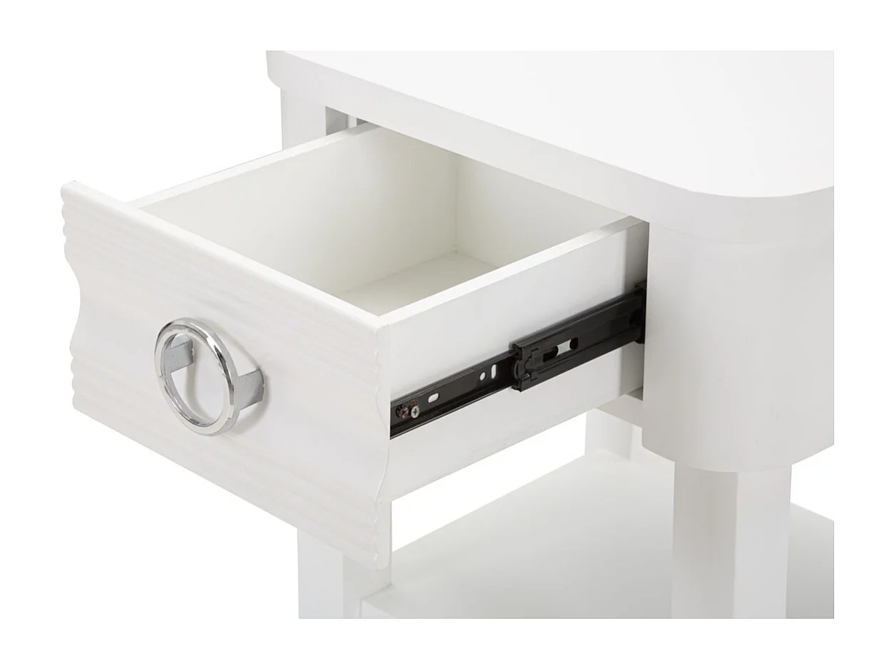 Table de Chevet VKH10, Blanc, 45x40x54 cm, Kendra Home