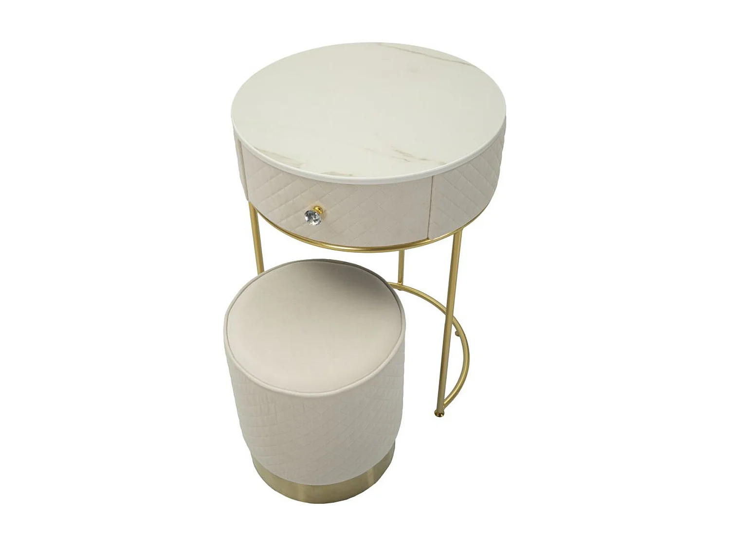 Nachtkastje VKH755, Beige, 52x52x70 cm, Kendra Home