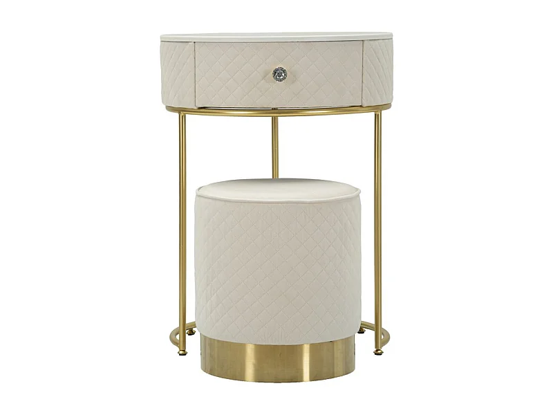 Nachtkastje VKH755, Beige, 52x52x70 cm, Kendra Home