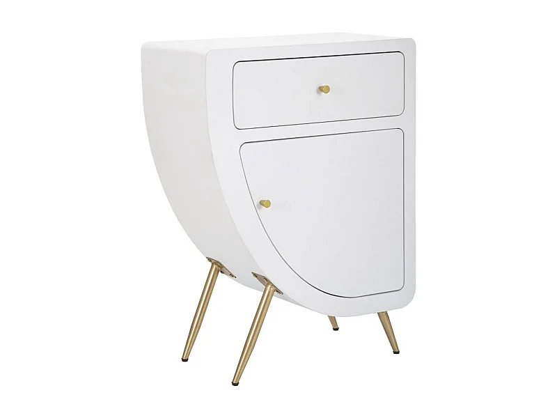 Table de Chevet VKH16, Blanc, 60x32x79 cm, Kendra Home