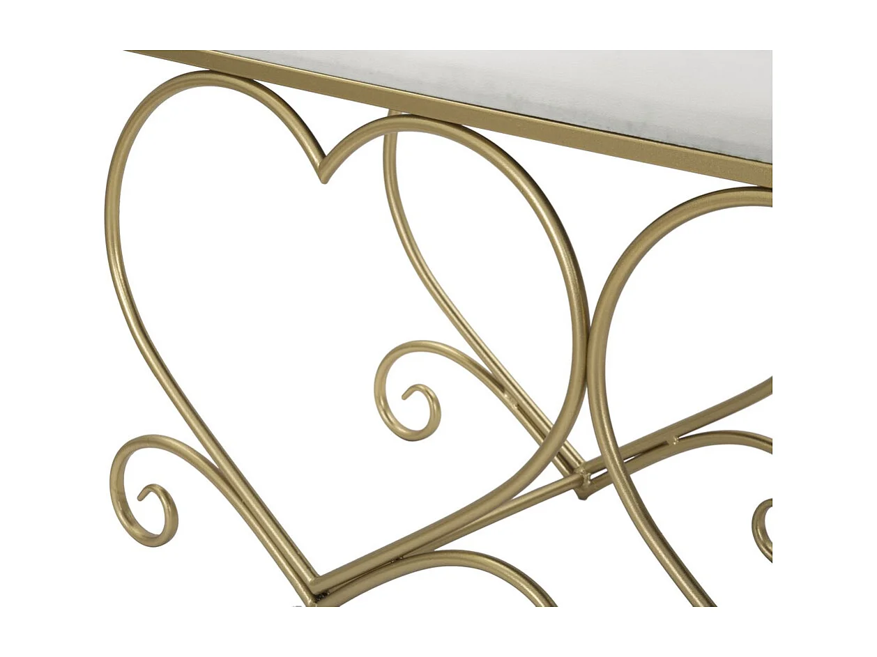 Bank Herz 3, Gold, 105x37,5x51,5 cm, Kendra Home