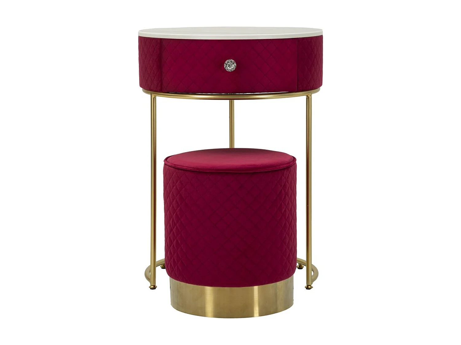 Nachtkastje VKH756, Rood, 52x52x70 cm, Kendra Home