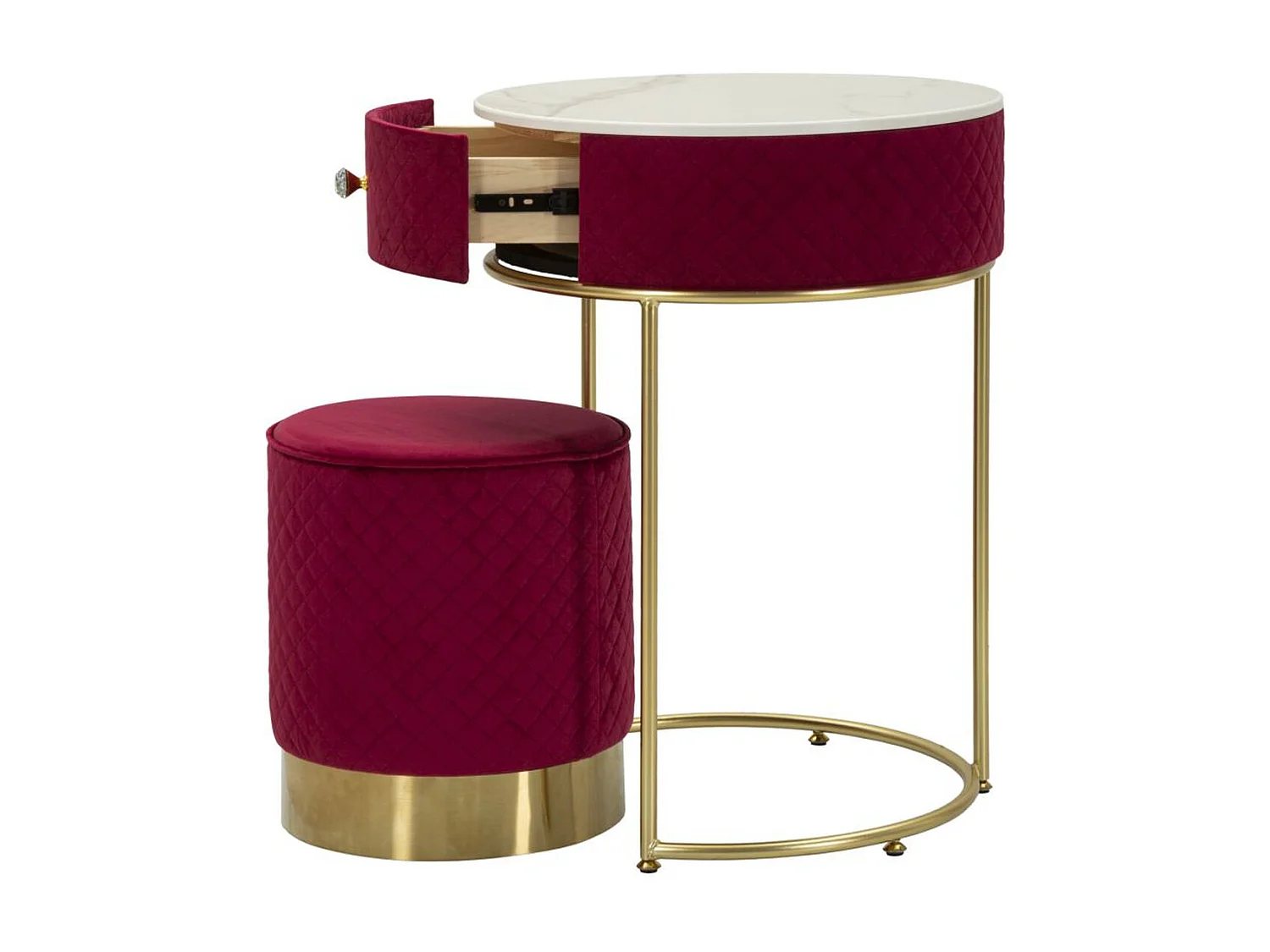 Nachtkastje VKH756, Rood, 52x52x70 cm, Kendra Home