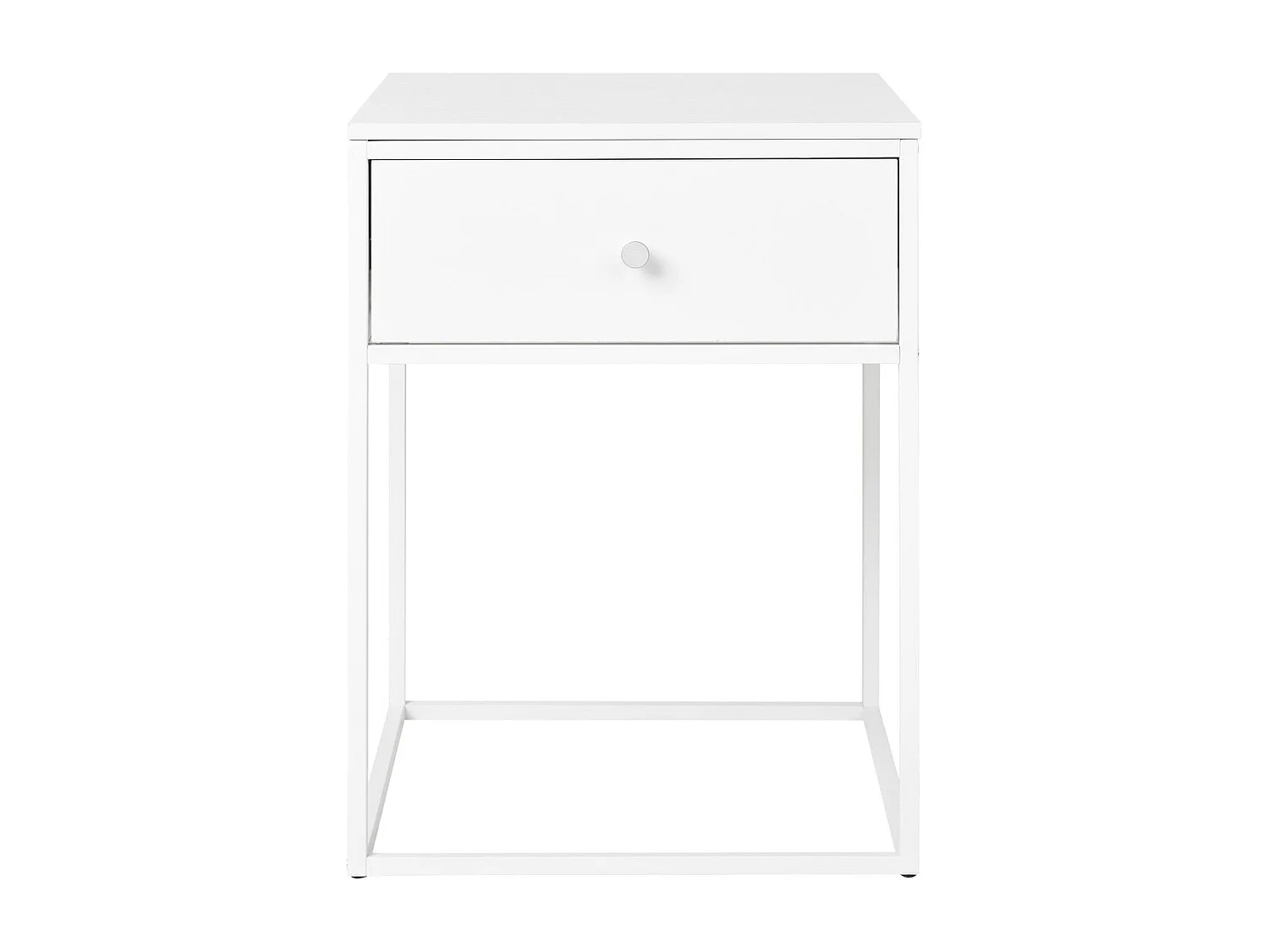 Table de Chevet Vita, Blanc, 40x40x55 cm, Kendra Home