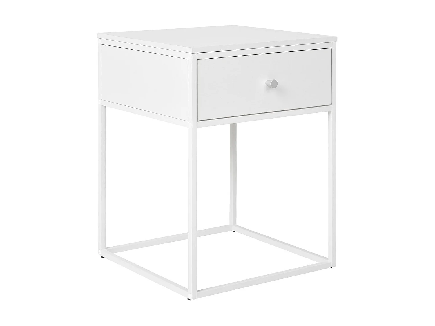 Table de Chevet Vita, Blanc, 40x40x55 cm, Kendra Home